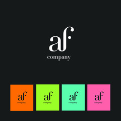 Letters A & F Logo with Business Card Template Vector.