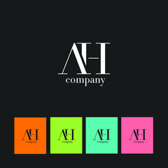 Letters A & H Logo with Business Card Template Vector.