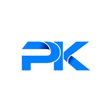 pk logo initial logo vector modern blue fold style