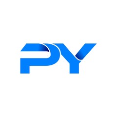 py logo initial logo vector modern blue fold style