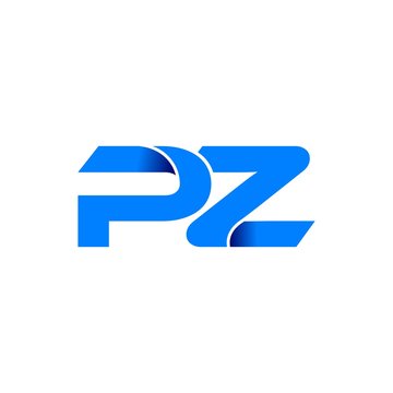 pz logo initial logo vector modern blue fold style