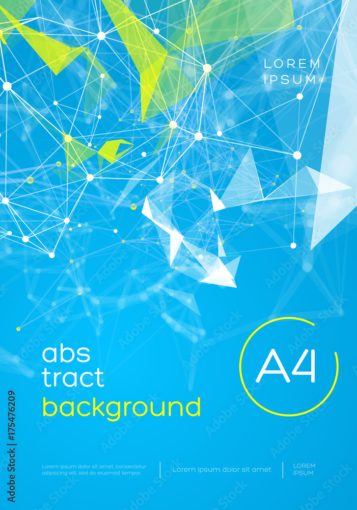 Fototapete 3d abstract mesh background with circles, lines and triangular shapes design layout for your busines