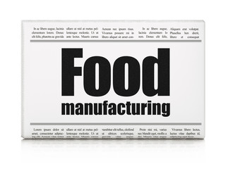 Obraz premium Manufacuring concept: newspaper headline Food Manufacturing