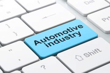 Manufacuring concept: Automotive Industry on computer keyboard background