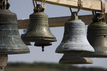 large Church bells hanging outside