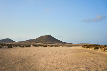 Obraz na płótnie Canvas Typical landscape of Fuerteventura island