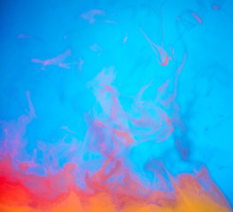 colorful smoke blue on background