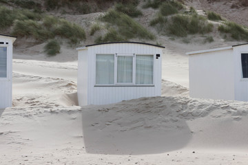 Strandhaus am Ende der Saison