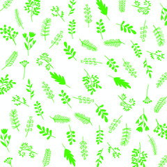 green-floral-set-vector