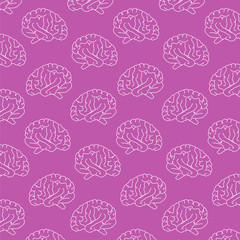 human brain line-art vector pattern