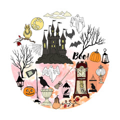 Halloween decorations background