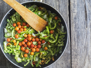 vegetable stew with bell pepper and cherry tomatoes