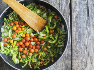 vegetable stew with bell pepper and cherry tomatoes