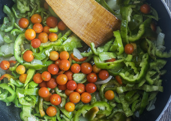 vegetable stew with bell pepper and cherry tomatoes