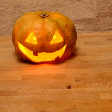 jake o lantern homemade carving, square