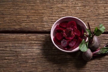 Beetroot slice in bowl