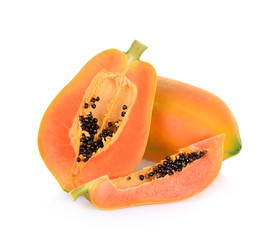 ripe papaya isolated on a white background