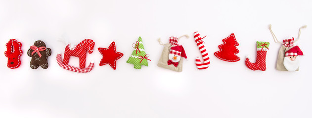 Christmas ornaments decoration Winter Holidays banner