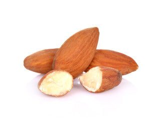 almond nuts isolated on white background