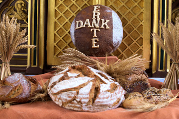 Erntedank Altar in der Kirche
