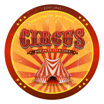 Circus Banner With Grunge Texture