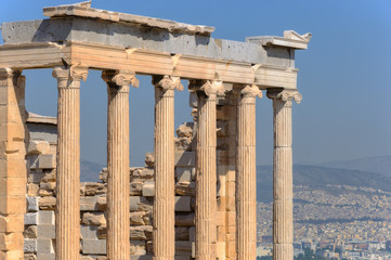 Naklejka premium Erechtheion on Acropolis of Athens, Greece. Ancient greek architecture