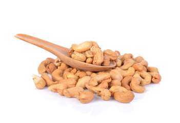 cashew nuts isolated on white background.
