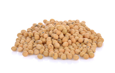 Soybeans  isolated on the white backgrounds