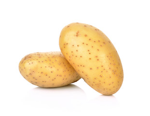 Fresh potatoes isolated on white background.