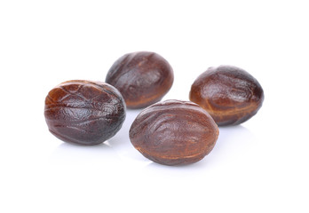 Obraz premium Nutmeg on white background.