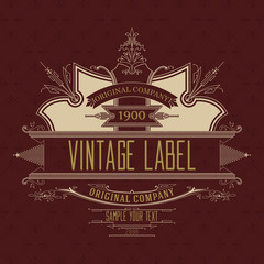 Vintage typographic label premium - vector