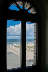 Looking through the window towards Warnemunde's beach