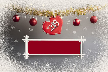 Christmas Background with various decorations. Plenty of space left for text.