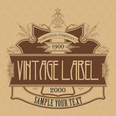 Vintage typographic label premium - vector