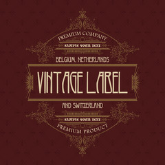 Vintage typographic label premium - vector