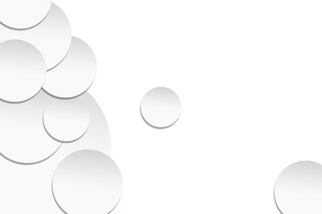 Paper rectangle banner on abstract circle background with drop shadows.
