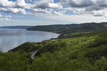 Scenic view of a coastal road, Pleasant Bay, Cape Breton Highlands National Park, Cape Breton Island, Nova Scotia, Canada