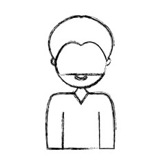 flat line  uncolored  man with  beard over white background  vector illustration