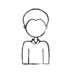  flat line uncolored  man over white background  vector illustration