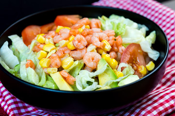 Fresh Shrimp salad with tomatoes