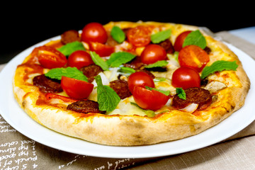tasty pizza on a the table