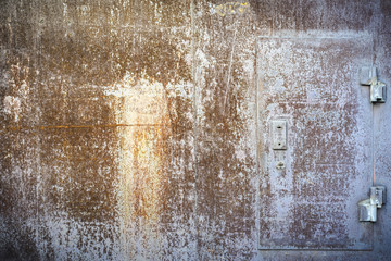Rusty metal garage doors