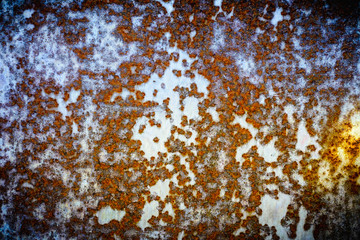 Texture of old scratched rusty metal gate