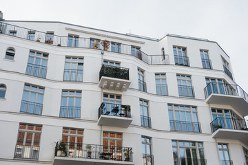 Obraz premium modern and white apartment building exterior