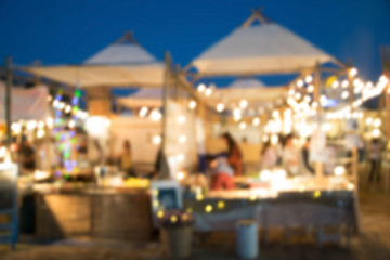 blurred photo night market and bokeh led.
