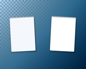 Illustration of Realistic Vector Blank Notepad TextBook Icon. Vector Notepad Template Set