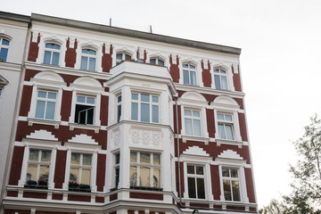 red brick building with white ornaments