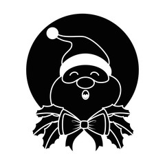 cute santa claus with bow character