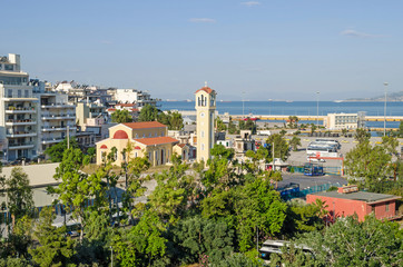 Fototapeta na wymiar Zoodochos Pighi Church – Mother Mary’s Church on the Port of Piraeus