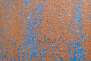 Painted blue and red paint metallic surface